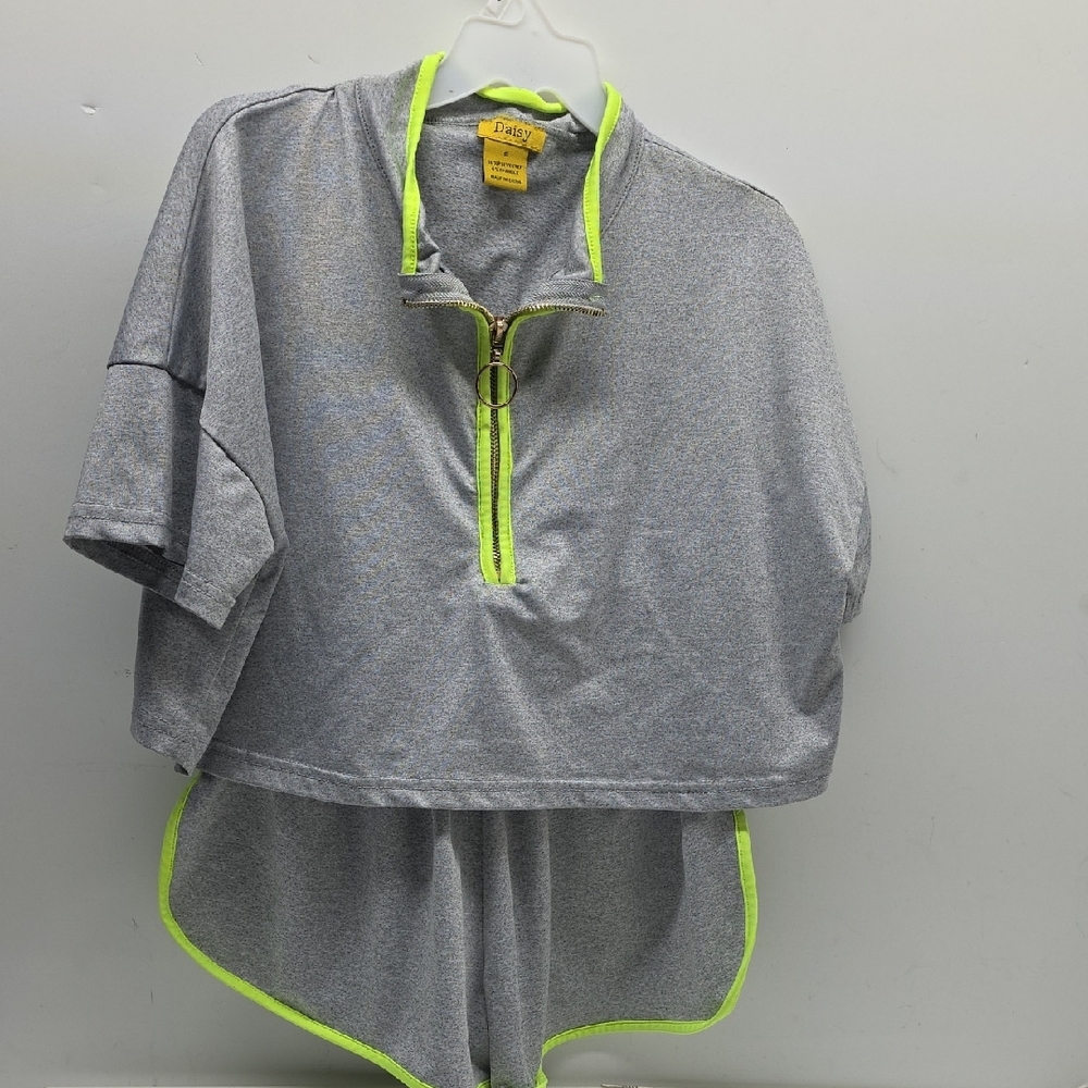 Daisy Gray and Neon Green Shirt And Short